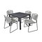 Kee/Zeng Square Gray Table w/4 Gray Chairs, Square, 42", 42" W, 29" H, Gray TB4242GYBPBK44GY - alternate 1
